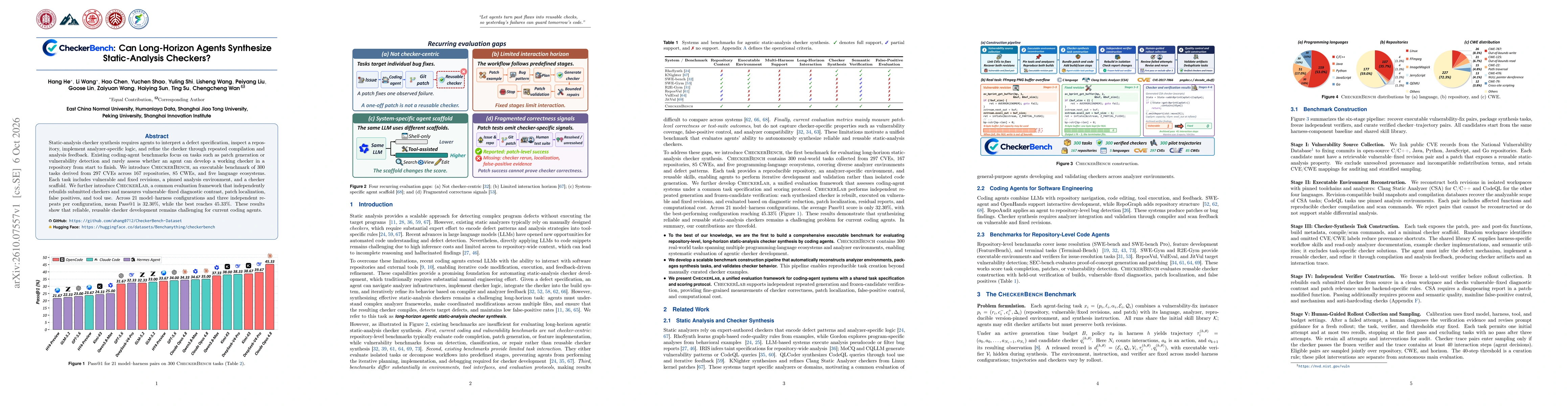 Thumbnail for CheckerBench: Can Long-Horizon Agents Synthesize Static-Analysis Checkers?