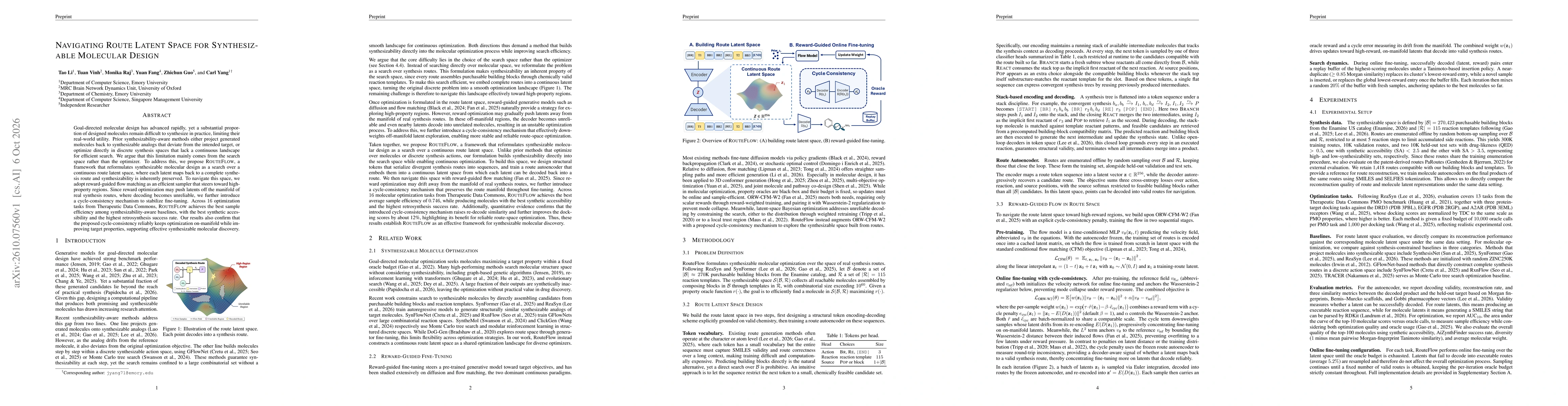 Thumbnail for Navigating Route Latent Space for Synthesizable Molecular Design