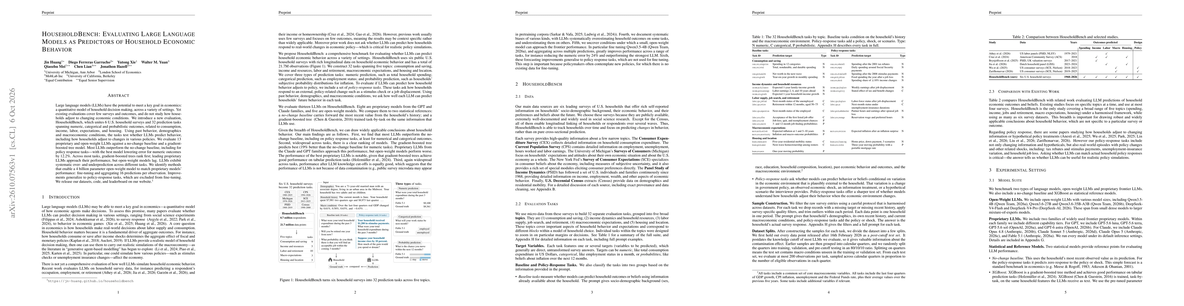 Thumbnail for HouseholdBench: Evaluating Large Language Models as Predictors of Household Economic Behavior
