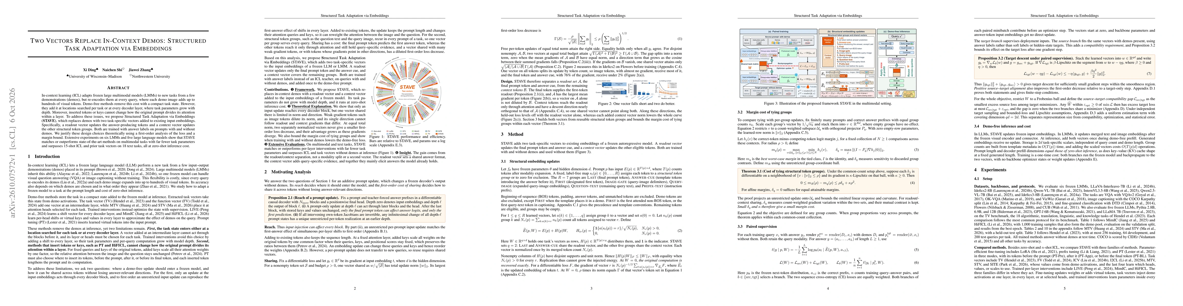 Thumbnail for Two Vectors Replace In-Context Demos: Structured Task Adaptation via Embeddings