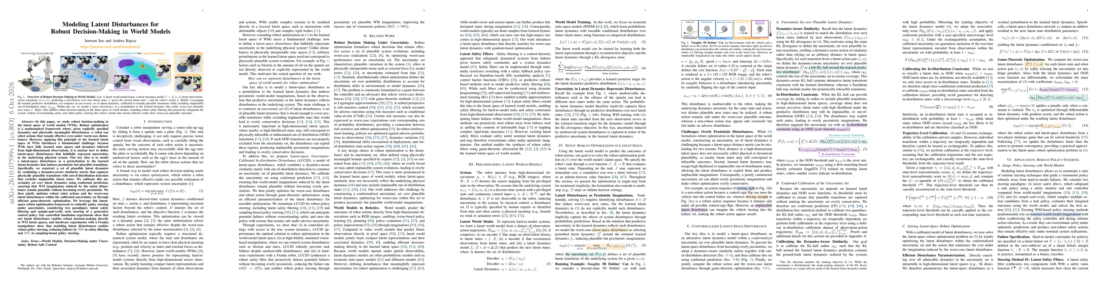 Thumbnail for Modeling Latent Disturbances for Robust Decision-Making in World Models