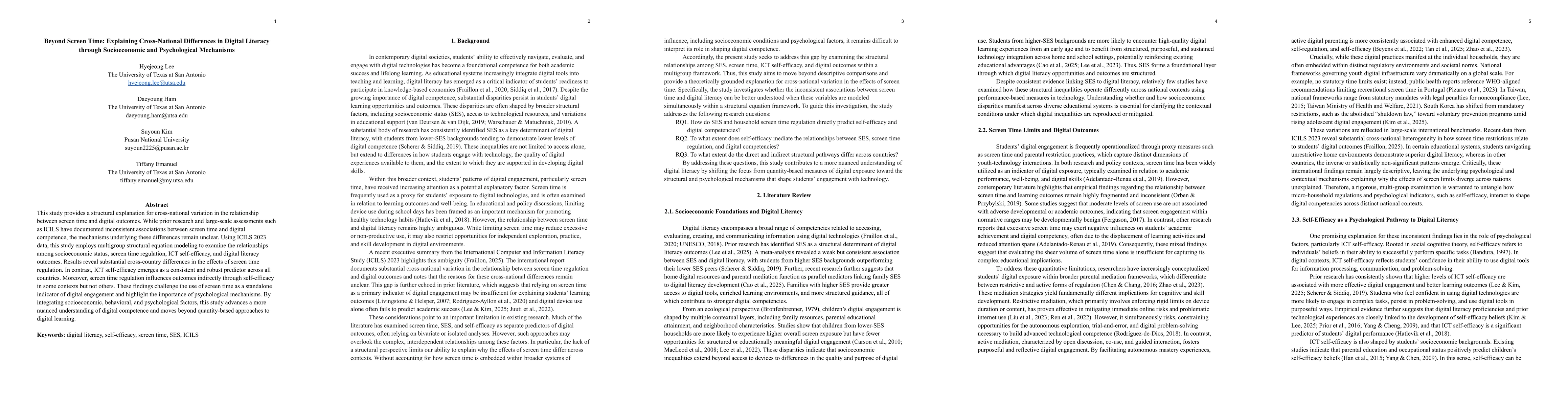Thumbnail for Beyond screen time: Explaining cross-national differences in digital literacy through socioeconomic and psychological mechanisms