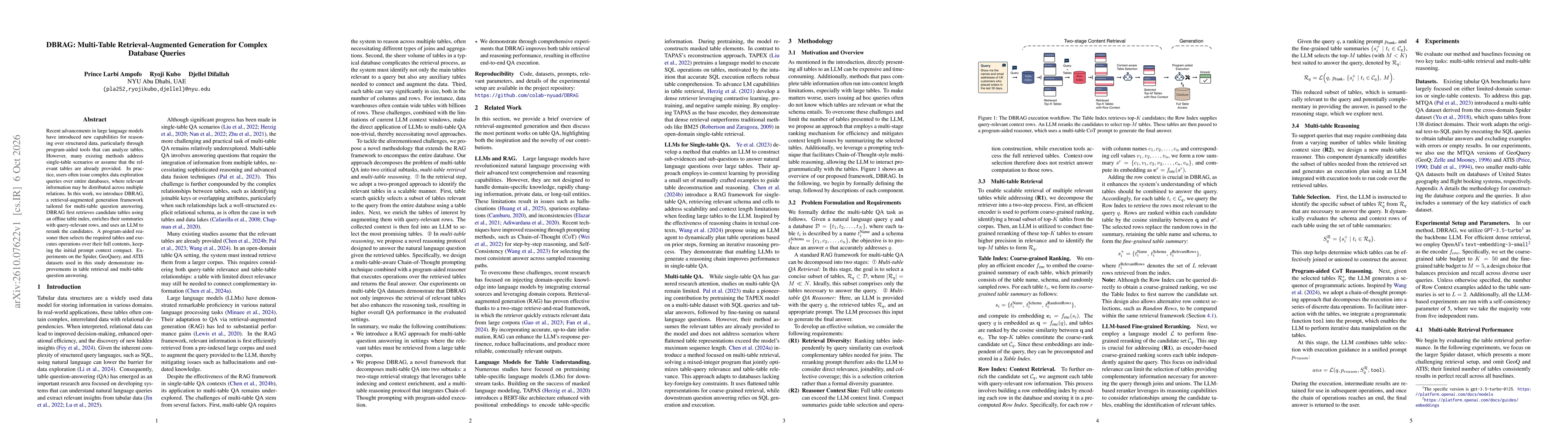 Thumbnail for DBRAG: Multi-Table Retrieval-Augmented Generation for Complex Database Queries