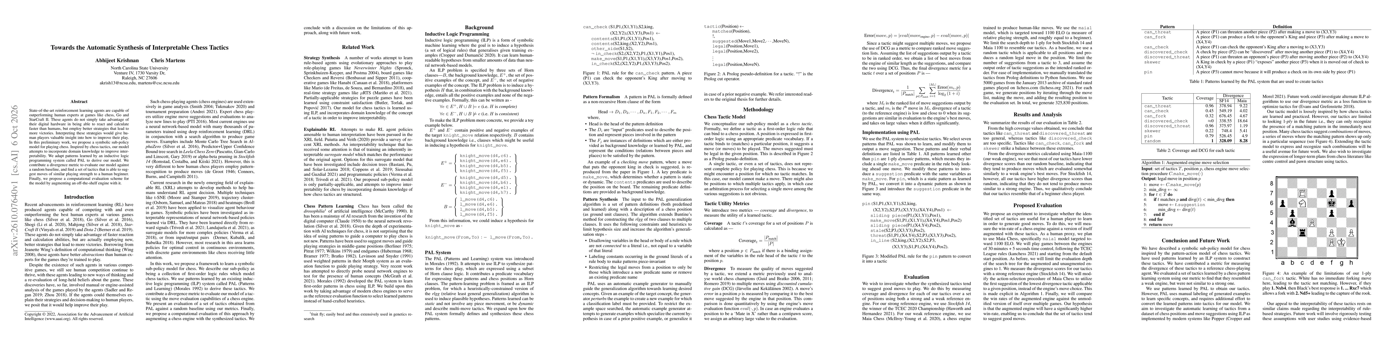 Thumbnail for Towards the Automatic Synthesis of Interpretable Chess Tactics