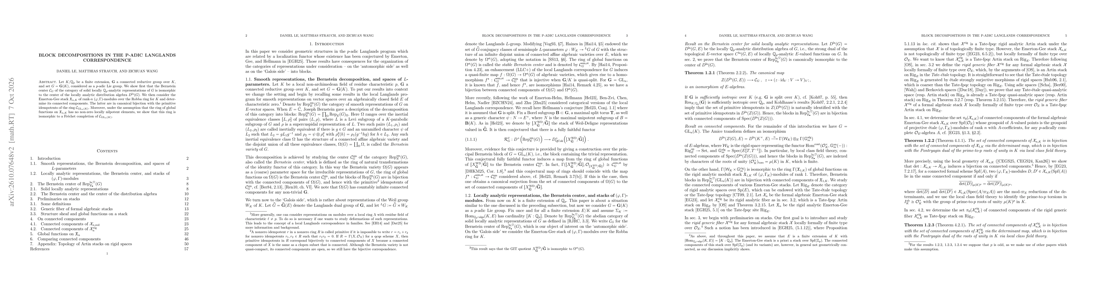 Thumbnail for Block decompositions in the p-adic Langlands correspondence