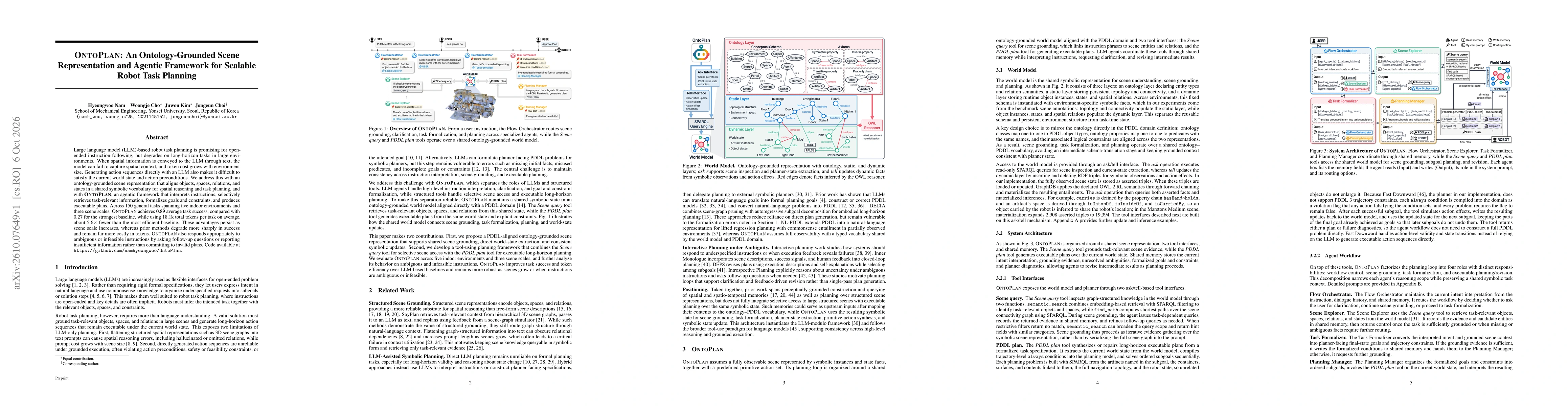 Thumbnail for OntoPlan: An Ontology-Grounded Scene Representation and Agentic Framework for Scalable Robot Task Planning