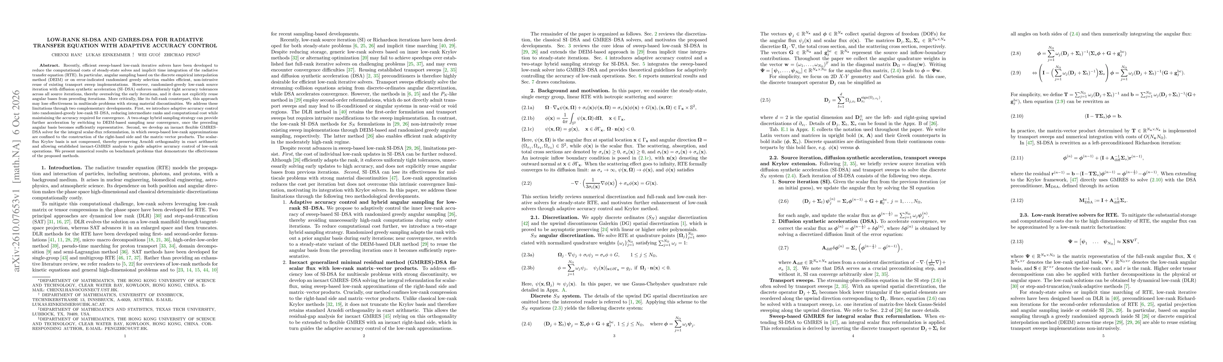 Thumbnail for Low-rank SI-DSA and GMRES-DSA for Radiative Transfer Equation with Adaptive Accuracy Control