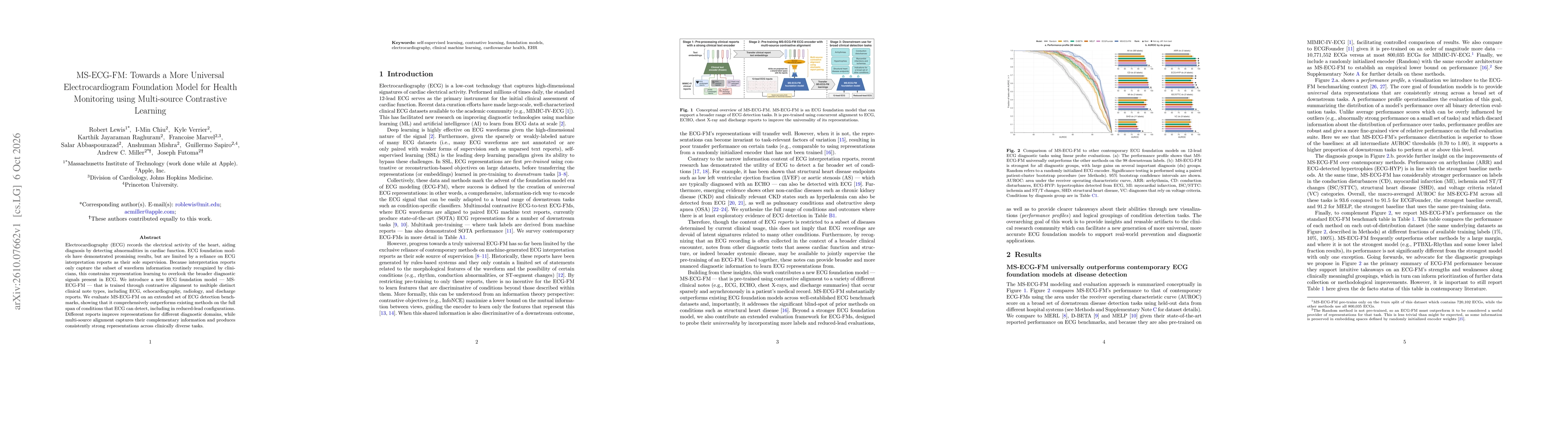 Thumbnail for MS-ECG-FM: Towards a More Universal Electrocardiogram Foundation Model for Health Monitoring using Multi-source Contrastive Learning