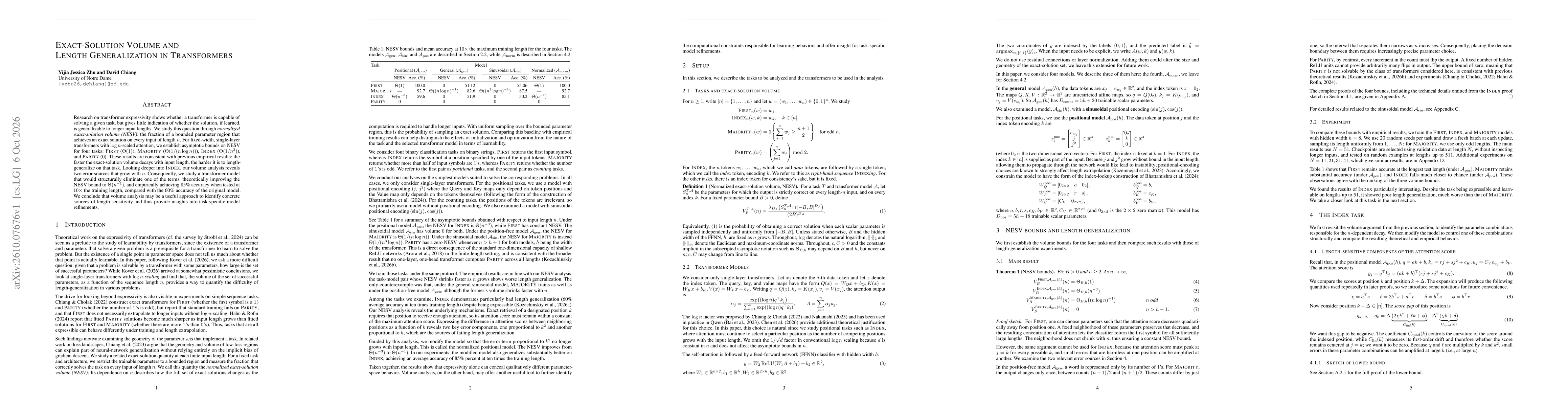 Thumbnail for Exact-Solution Volume and Length Generalization in Transformers