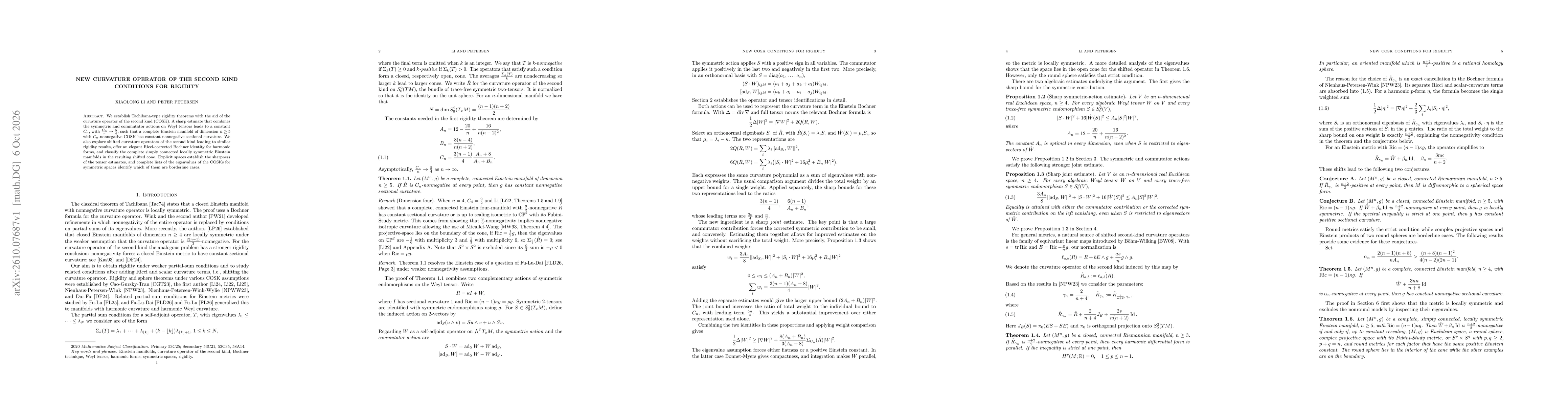 Thumbnail for New Curvature Operator of the Second Kind Conditions for Rigidity