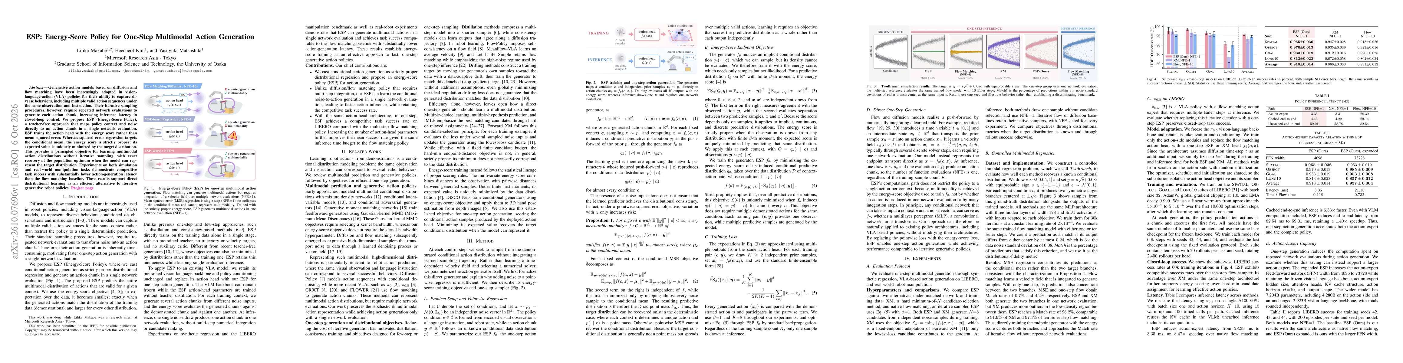 Thumbnail for ESP: Energy-Score Policy for One-Step Multimodal Action Generation