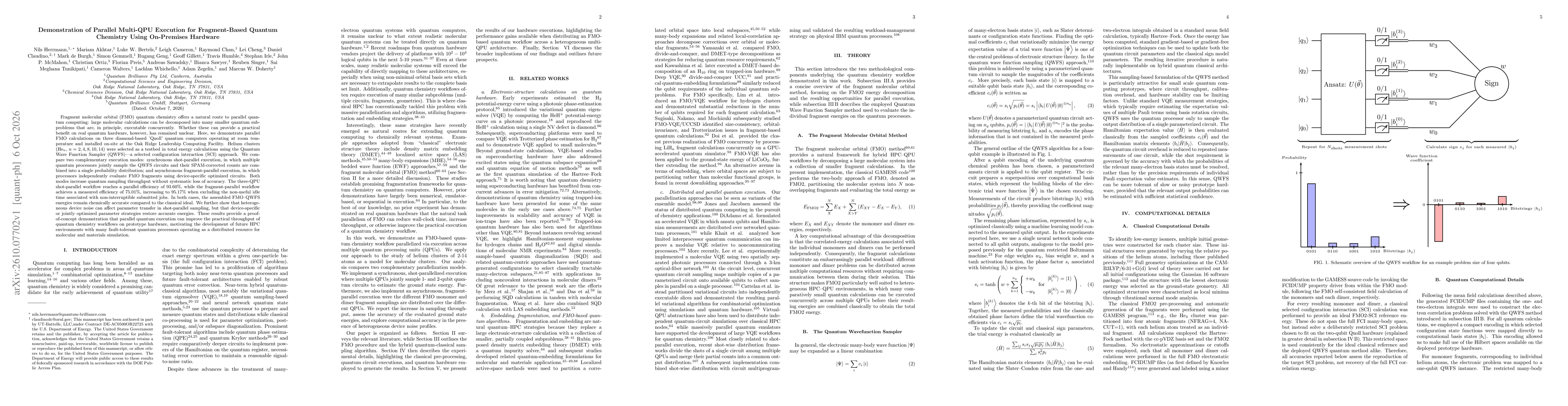 Thumbnail for Demonstration of Parallel Multi-QPU Execution for Fragment-Based Quantum Chemistry Using On-Premises Hardware