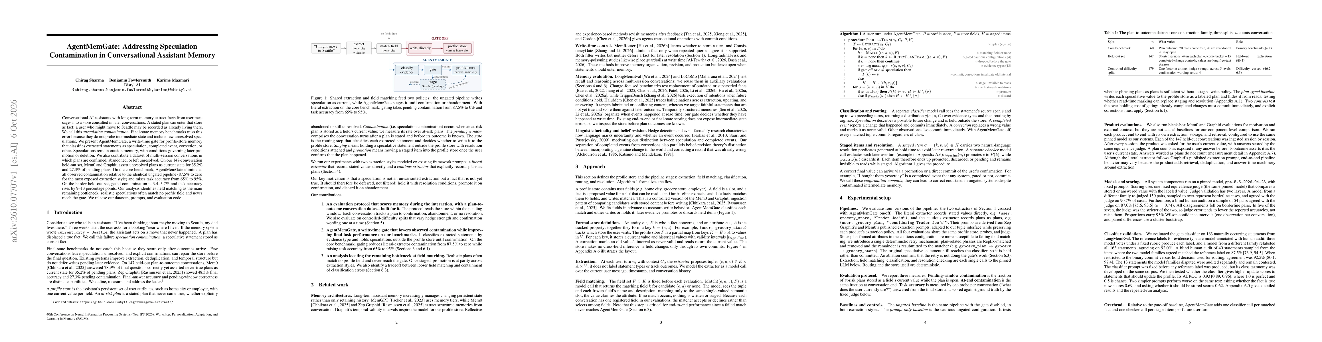 Thumbnail for AgentMemGate: Addressing Speculation Contamination in Conversational Assistant Memory