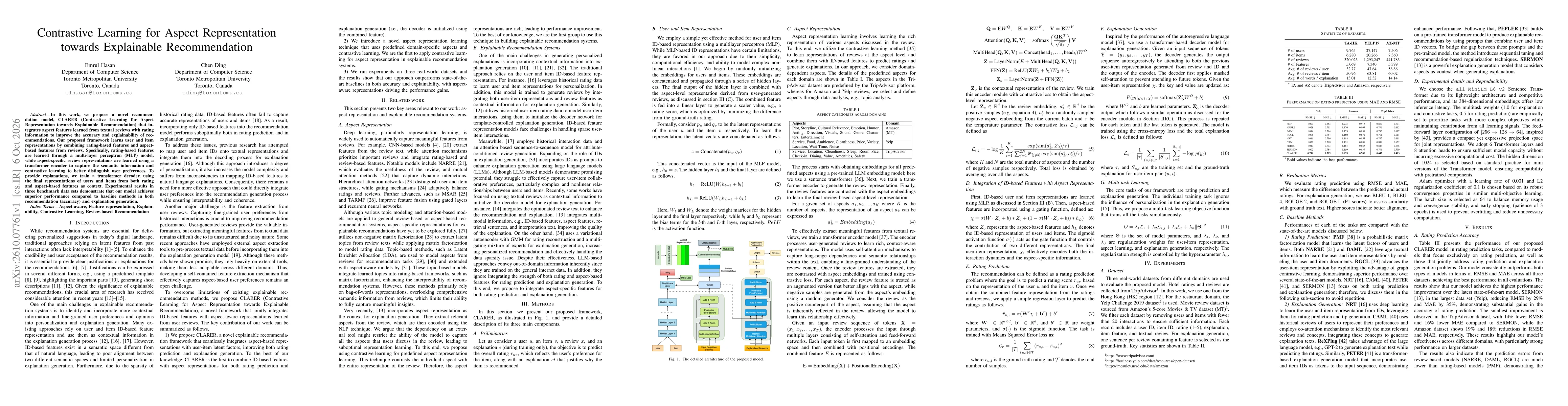 Thumbnail for Contrastive Learning for Aspect Representation towards Explainable Recommendation