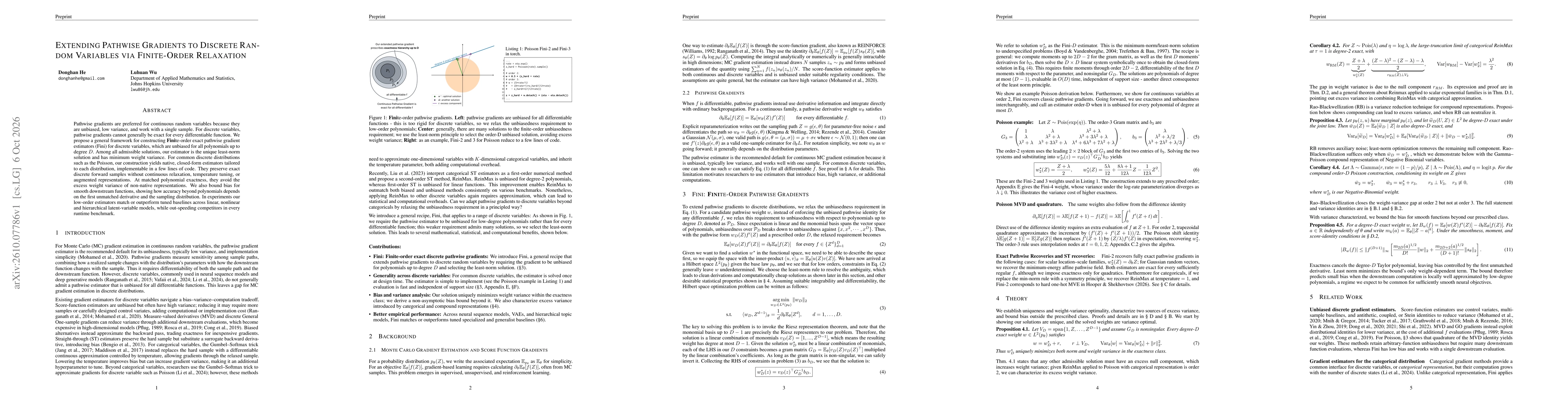 Thumbnail for Extending Pathwise Gradients to Discrete Random Variables via Finite-Order Relaxation