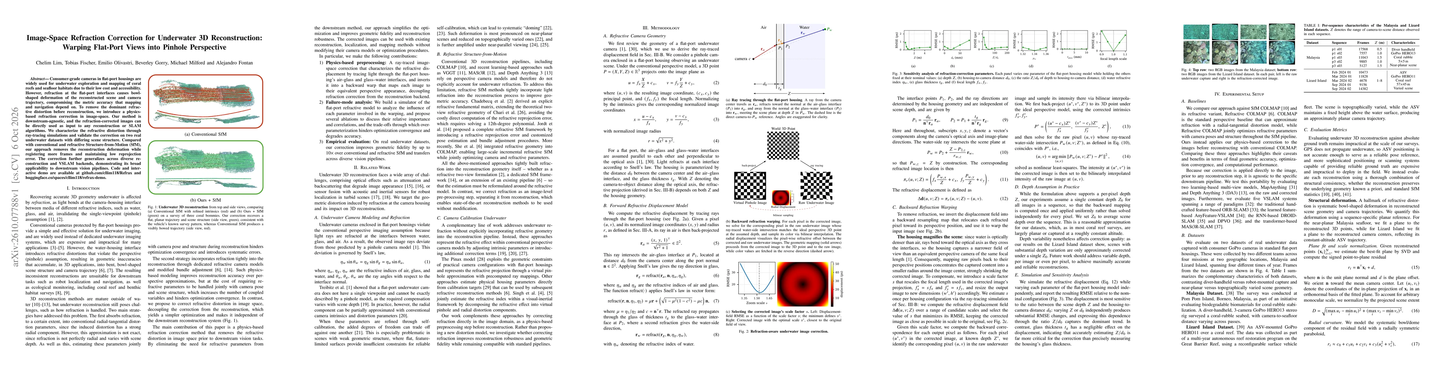 Thumbnail for Image-Space Refraction Correction for Underwater 3D Reconstruction: Warping Flat-Port Views into Pinhole Perspective