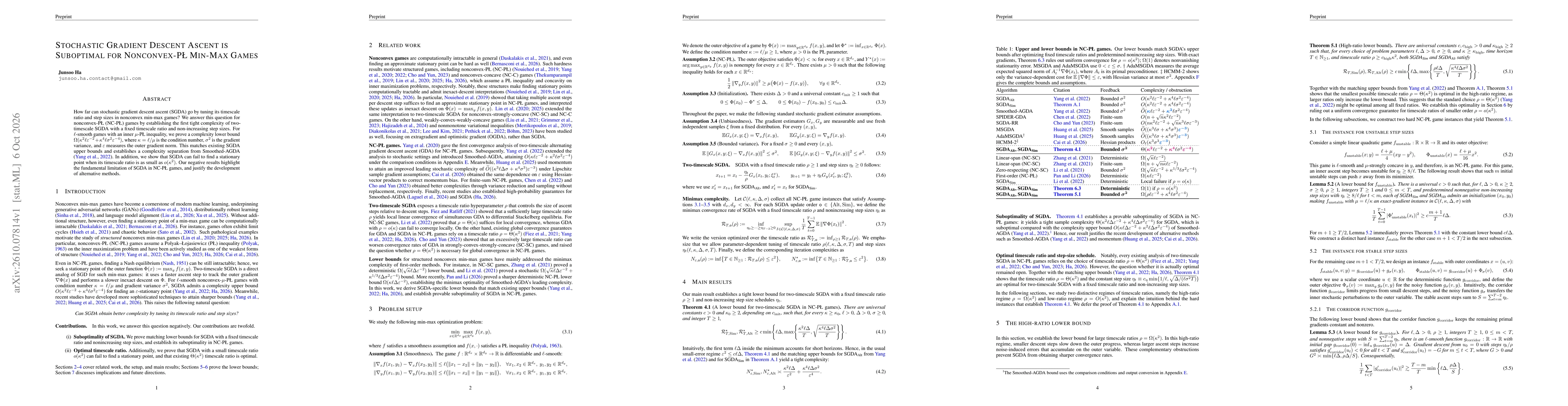 Thumbnail for Stochastic Gradient Descent Ascent is Suboptimal for Nonconvex-PL Min-Max Games
