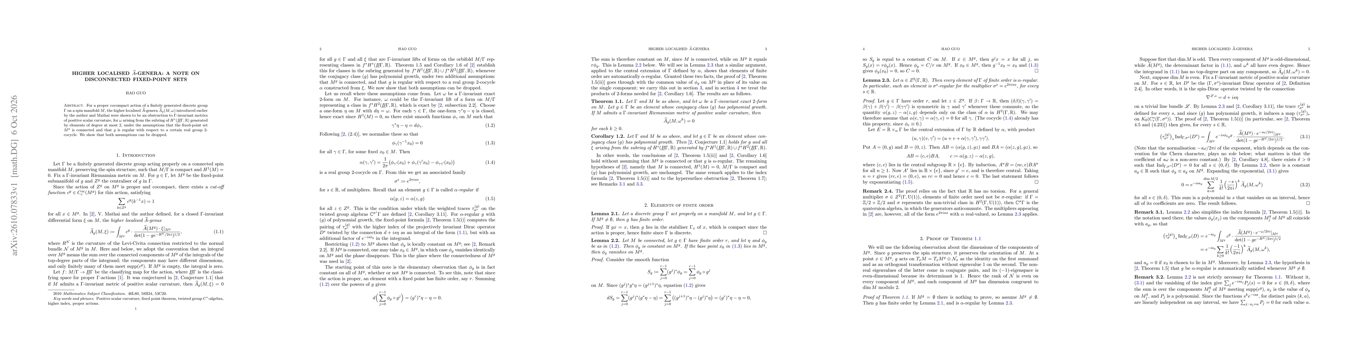 Thumbnail for Higher localised $\widehat{A}$-genera: a note on disconnected fixed-point sets