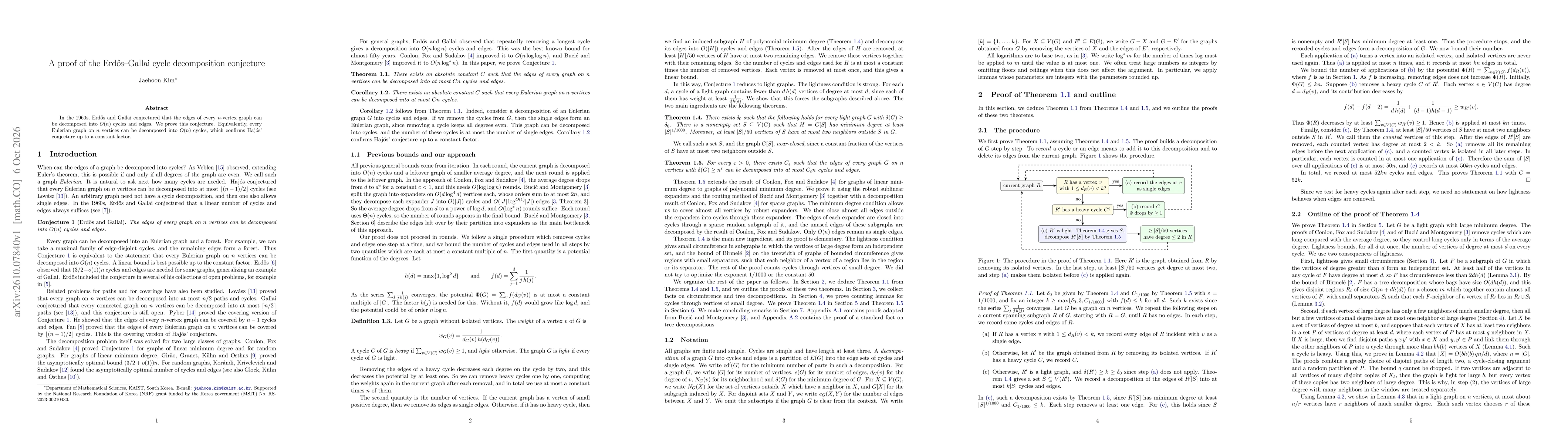 Thumbnail for A proof of the Erdős--Gallai cycle decomposition conjecture