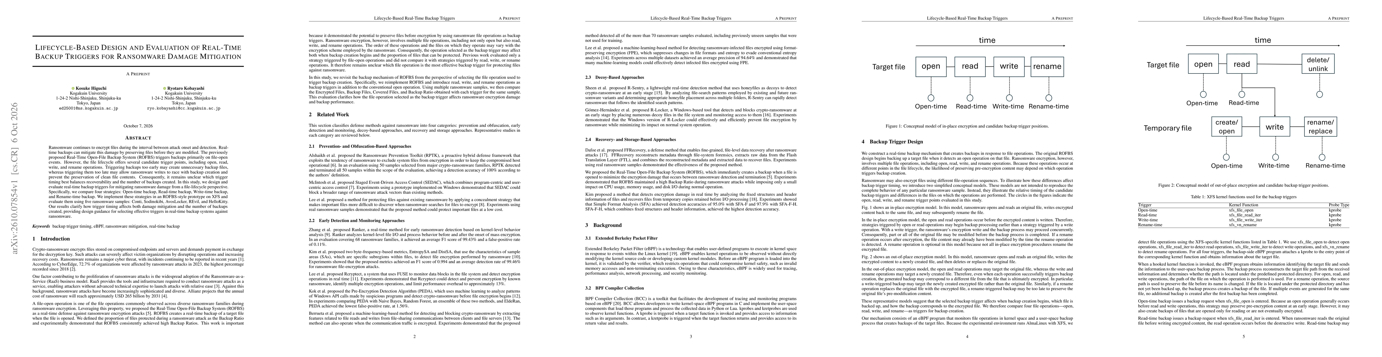 Thumbnail for Lifecycle-Based Design and Evaluation of Real-Time Backup Triggers for Ransomware Damage Mitigation