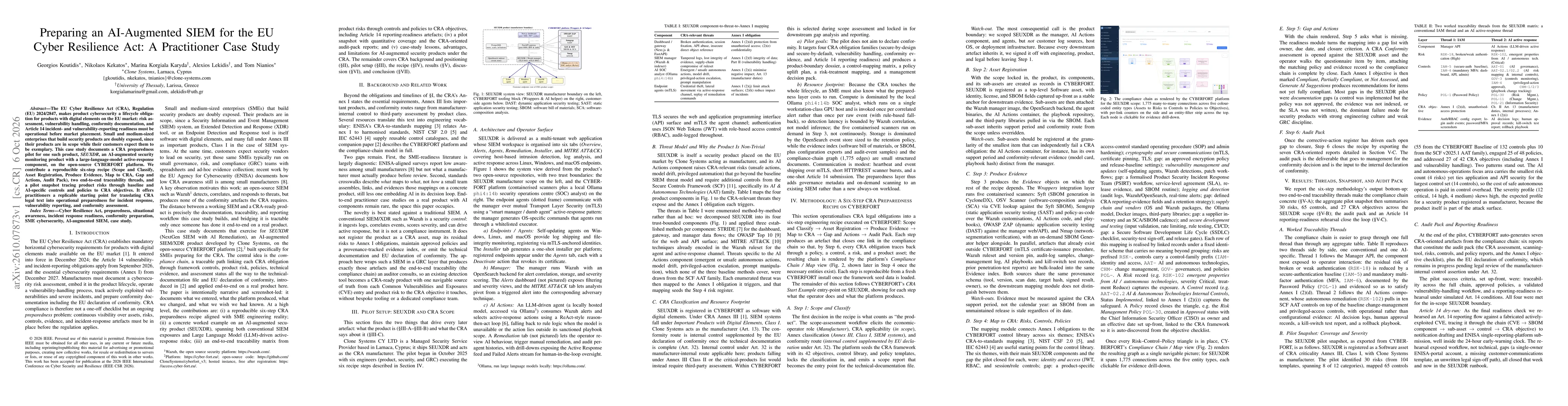 Thumbnail for Preparing an AI-Augmented SIEM for the EU Cyber Resilience Act: A Practitioner Case Study