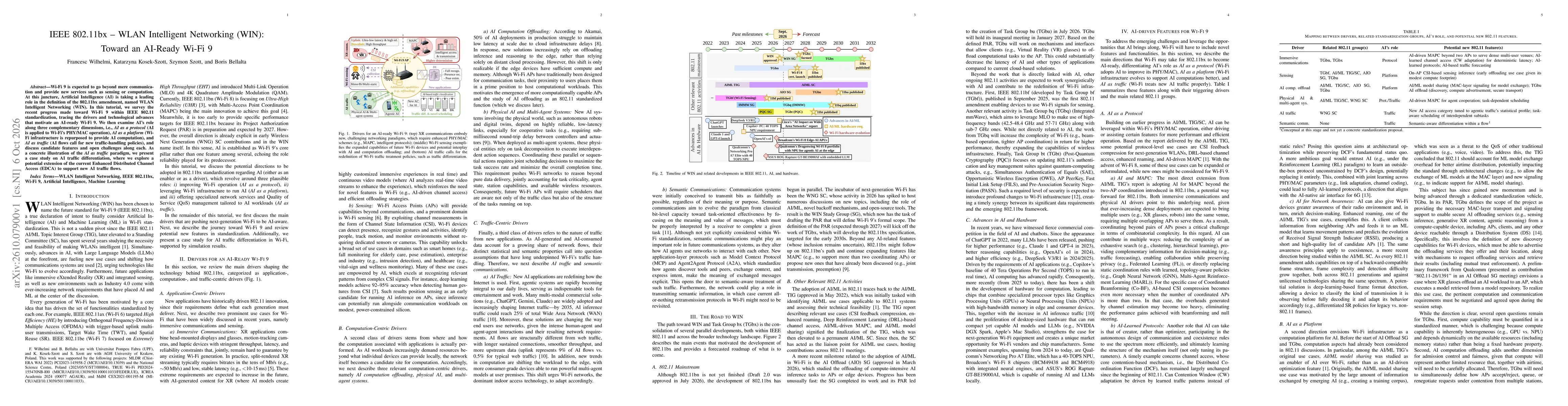 Thumbnail for IEEE 802.11bx - WLAN Intelligent Networking (WIN): Toward an AI-Ready Wi-Fi 9