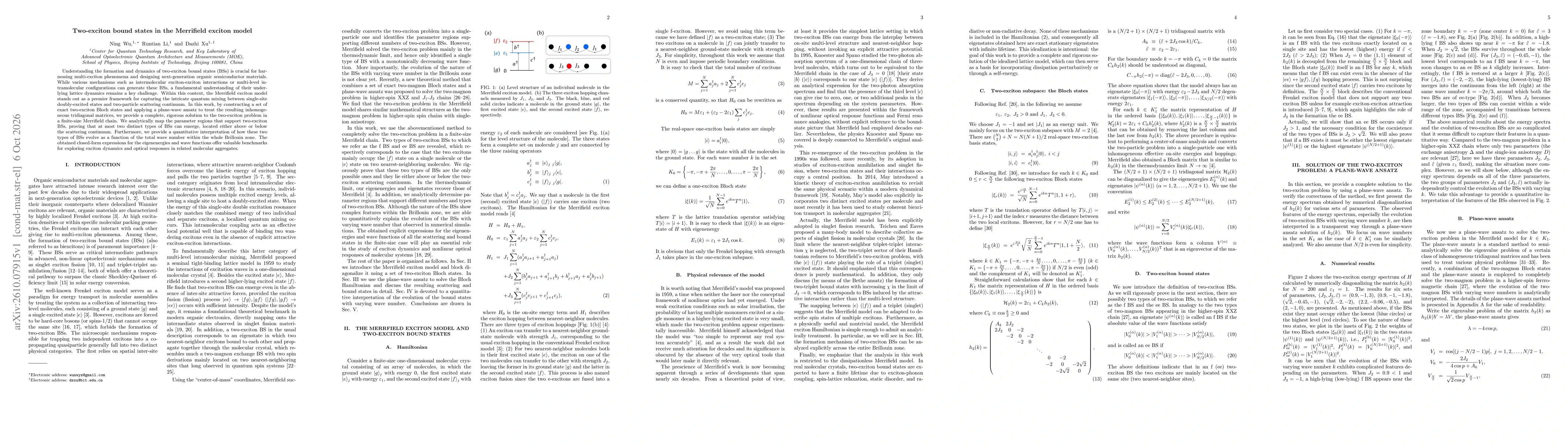 Thumbnail for Two-exciton bound states in the Merrifield exciton model