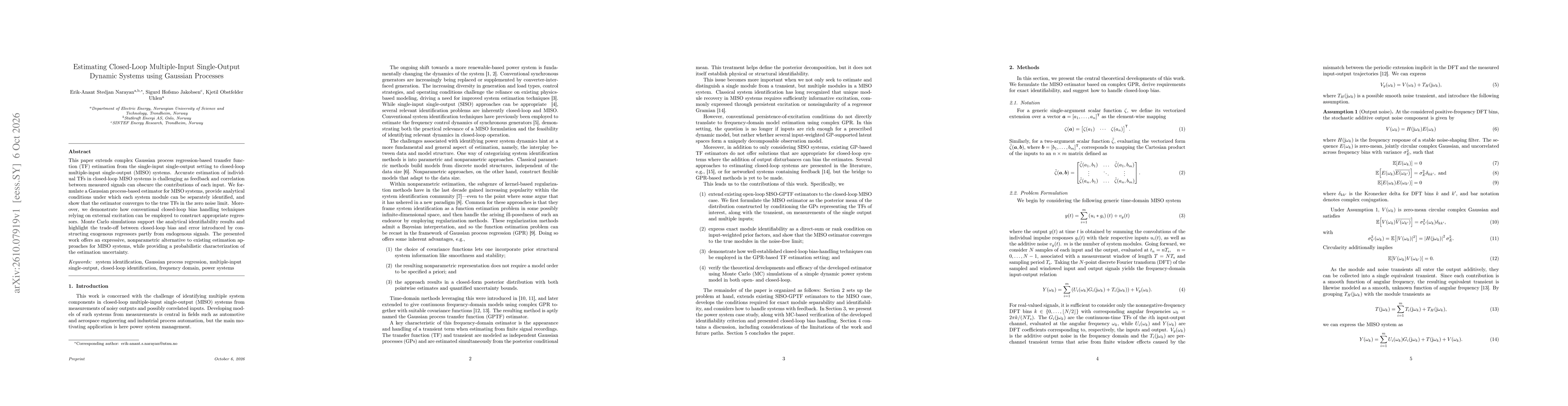 Thumbnail for Estimating Closed-Loop Multiple-Input Single-Output Dynamic Systems using Gaussian Processes
