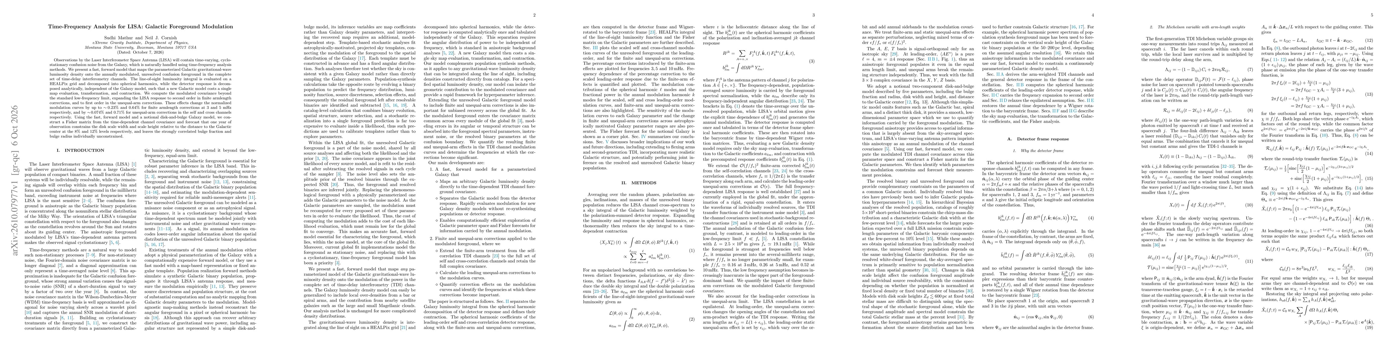 Thumbnail for Time-Frequency Analysis for LISA: Galactic Foreground Modulation
