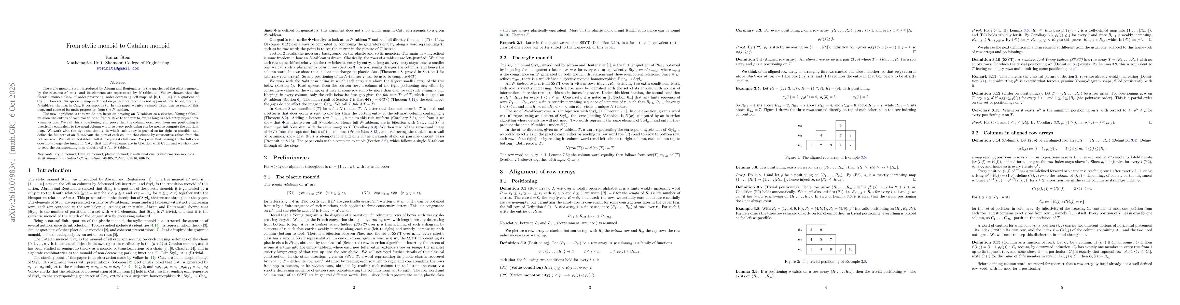 Thumbnail for From stylic monoid to Catalan monoid