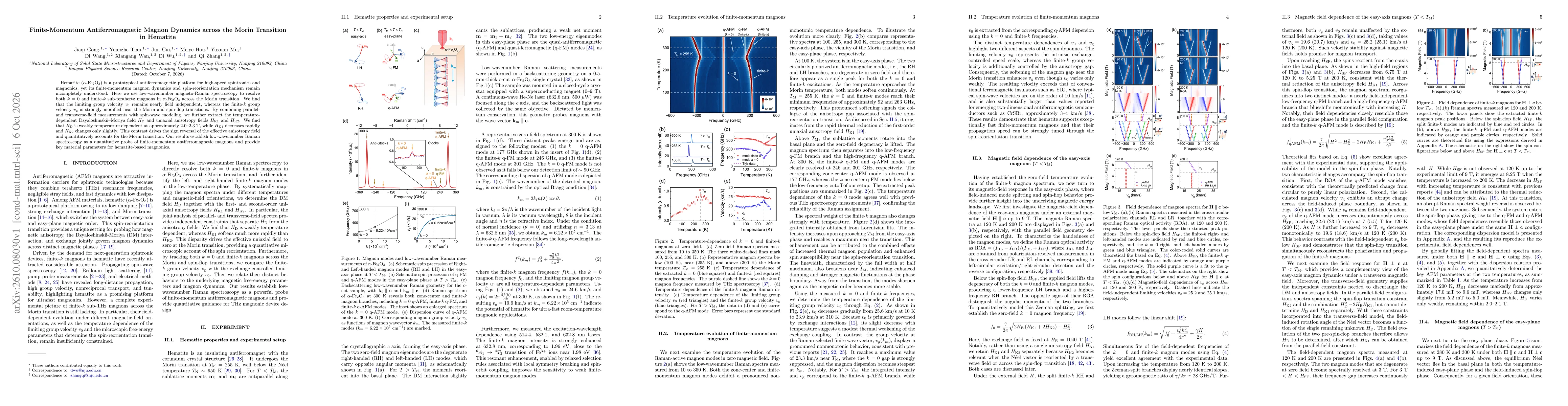 Thumbnail for Finite-Momentum Antiferromagnetic Magnon Dynamics across the Morin Transition in Hematite