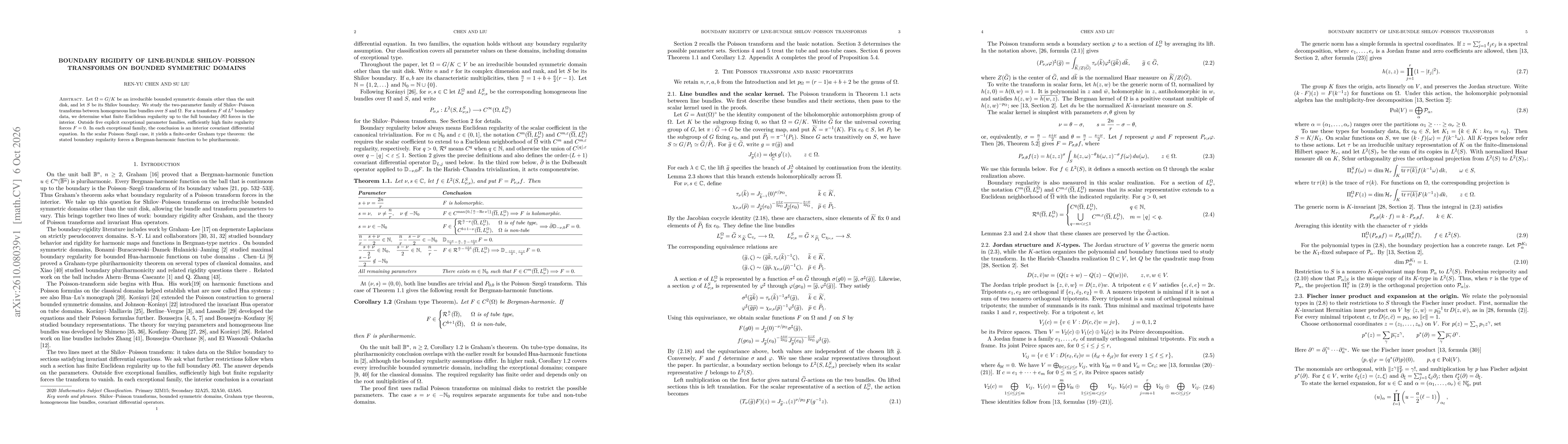 Thumbnail for Boundary Rigidity of Line-Bundle Shilov--Poisson Transforms on Bounded Symmetric Domains