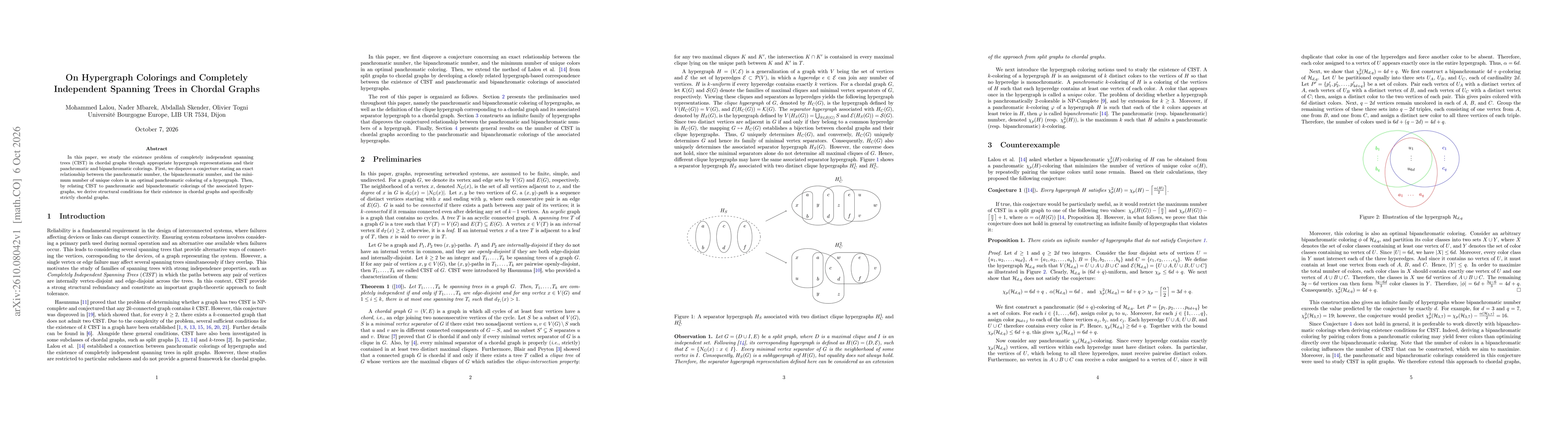 Thumbnail for On Hypergraph Colorings and Completely Independent Spanning Trees in Chordal Graphs