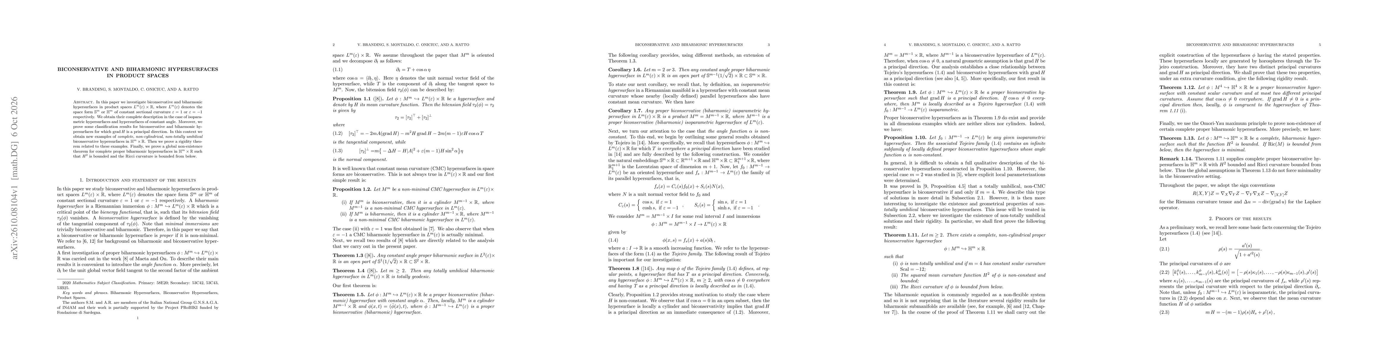 Thumbnail for Biconservative and Biharmonic Hypersurfaces in Product Spaces