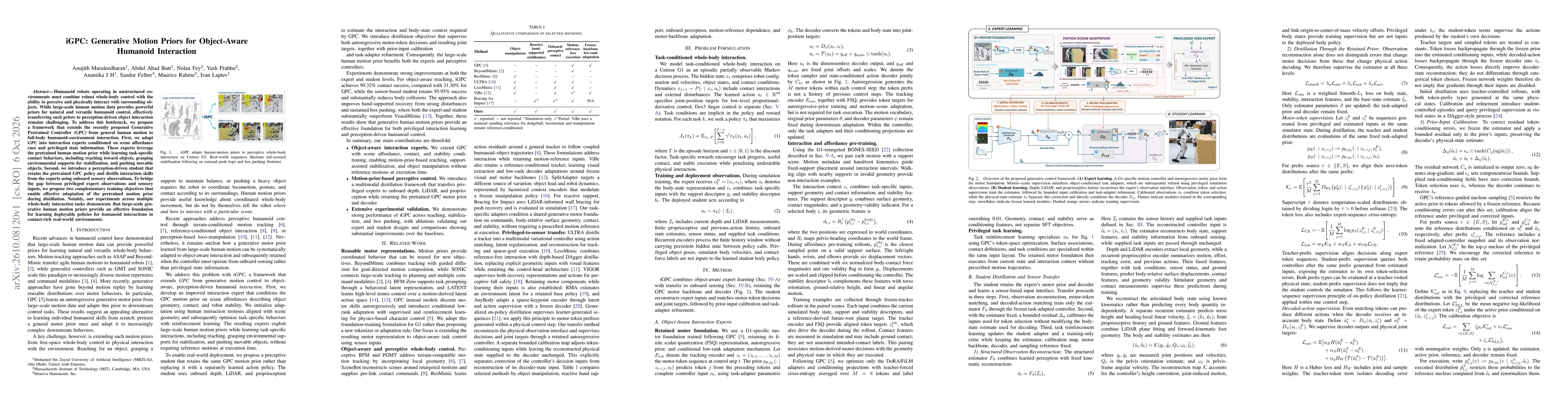 Thumbnail for iGPC: Generative Motion Priors for Object-Aware Humanoid Interaction