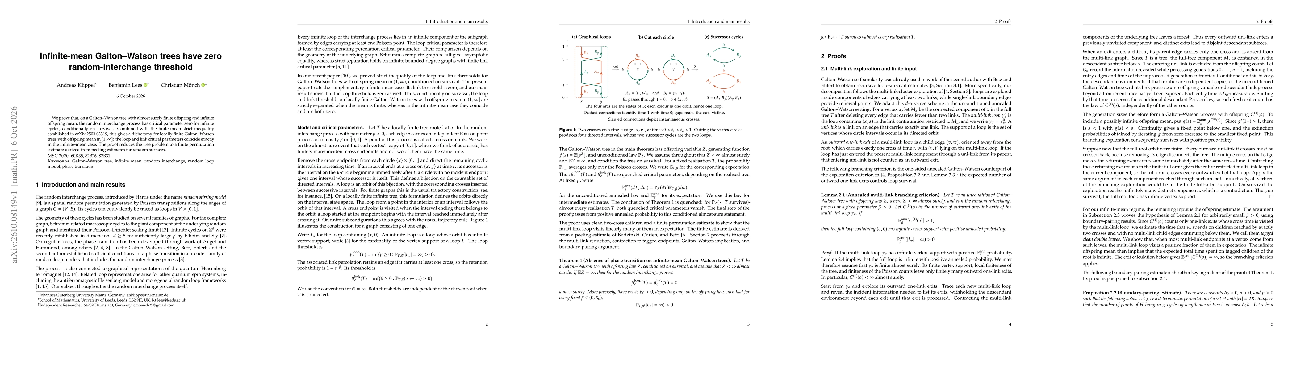 Thumbnail for Infinite-mean Galton-Watson trees have zero random-interchange threshold