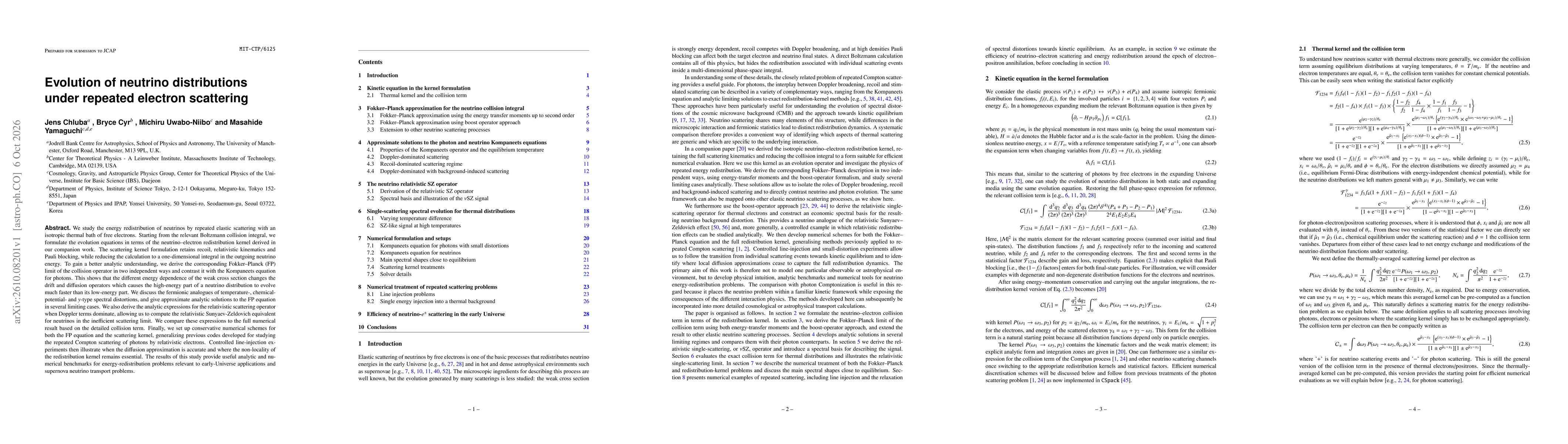 Thumbnail for Evolution of neutrino distributions under repeated electron scattering
