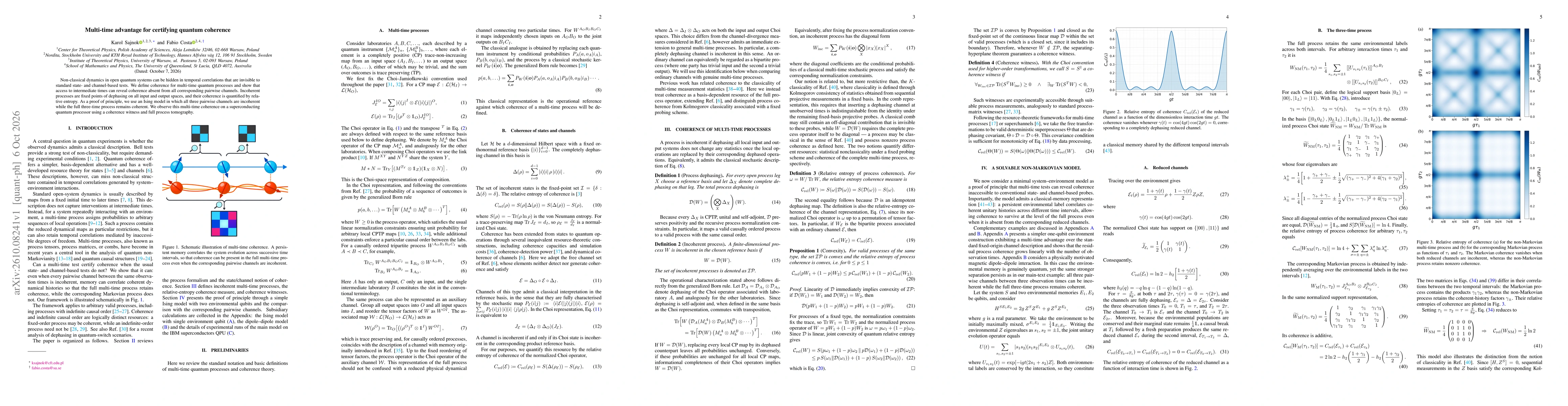 Thumbnail for Multi-time advantage for certifying quantum coherence