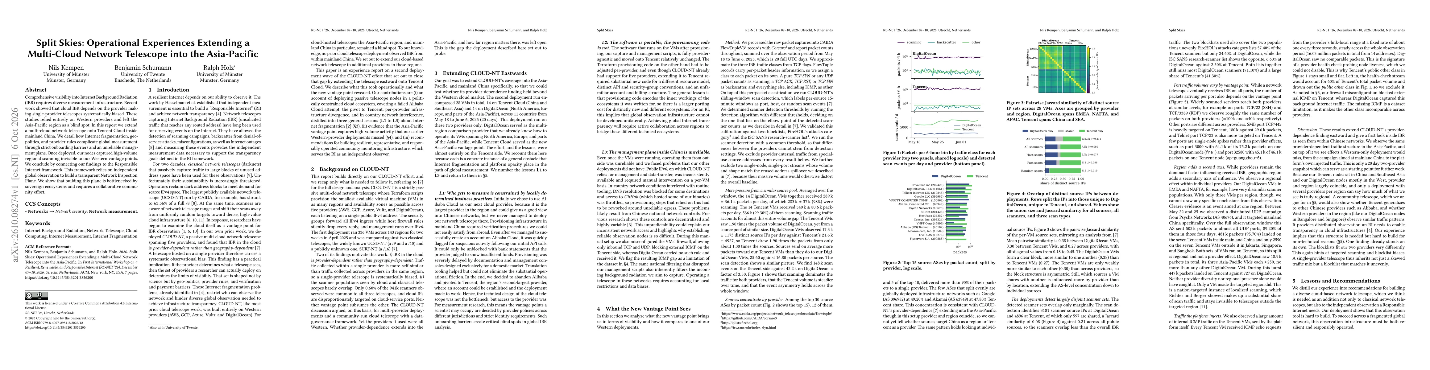 Thumbnail for Split Skies: Operational Experiences Extending a Multi-Cloud Network Telescope into the Asia-Pacific