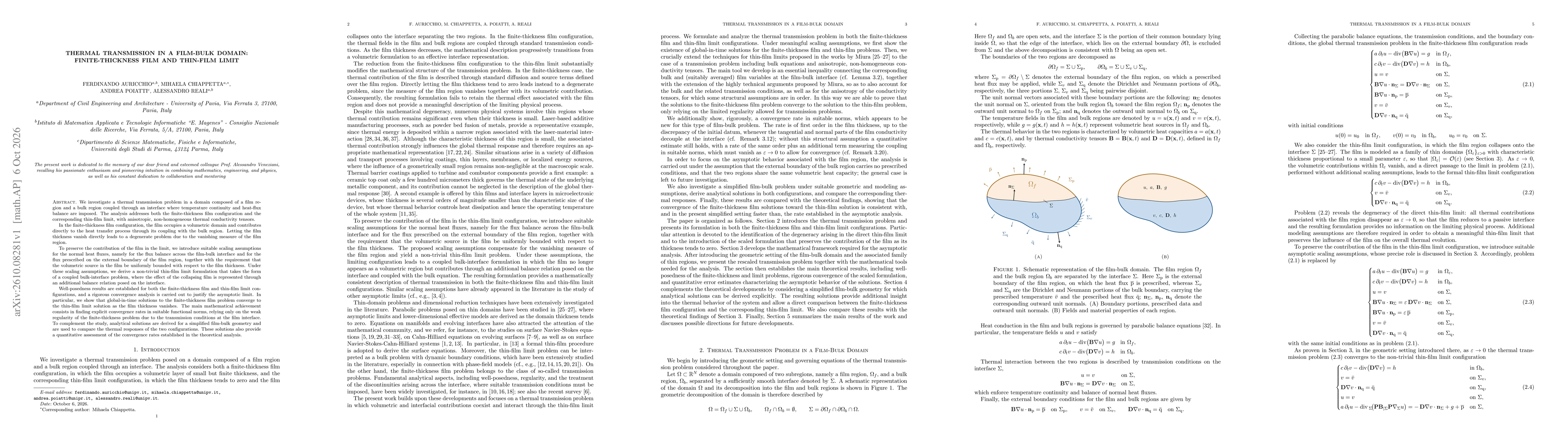 Thumbnail for Thermal Transmission in a Film-Bulk Domain: Finite-Thickness Film and Thin-Film Limit