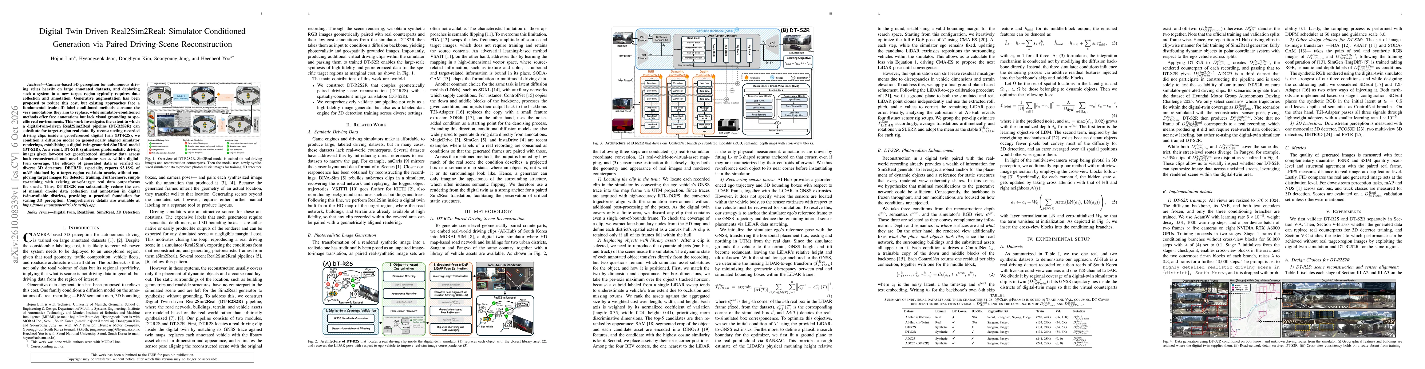 Thumbnail for Digital Twin-Driven Real2Sim2Real: Simulator-Conditioned Generation via Paired Driving-Scene Reconstruction