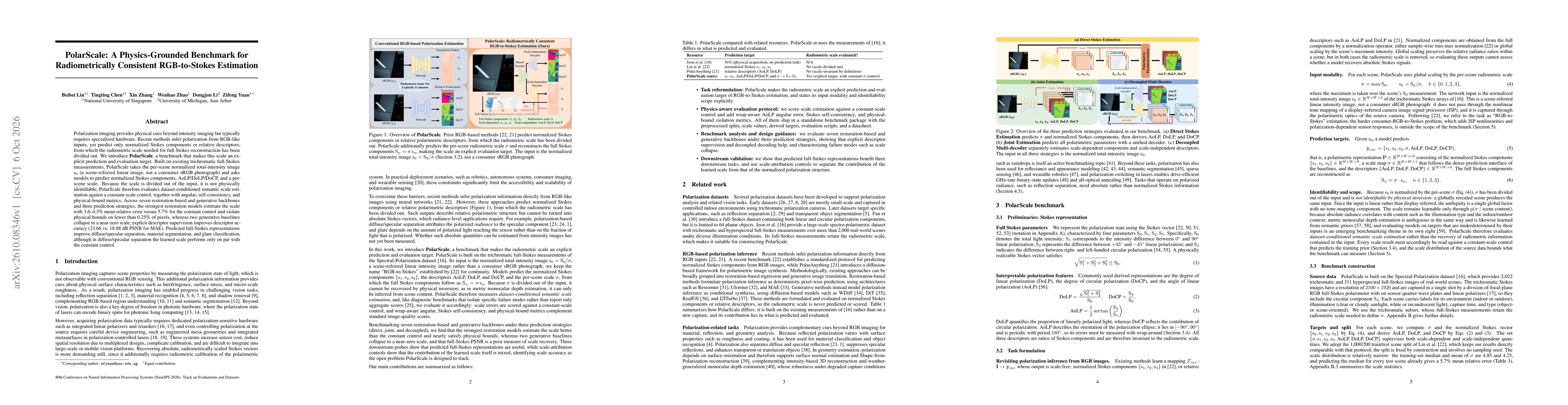 Thumbnail for PolarScale: A Physics-Grounded Benchmark for Radiometrically Consistent RGB-to-Stokes Estimation