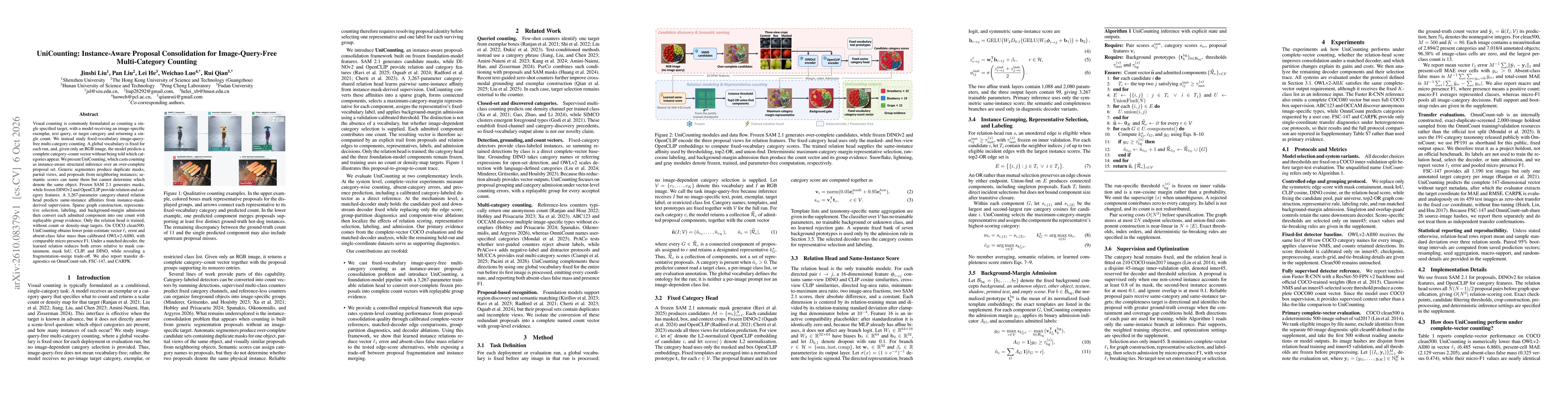 Thumbnail for UniCounting: Instance-Aware Proposal Consolidation for Image-Query-Free Multi-Category Counting