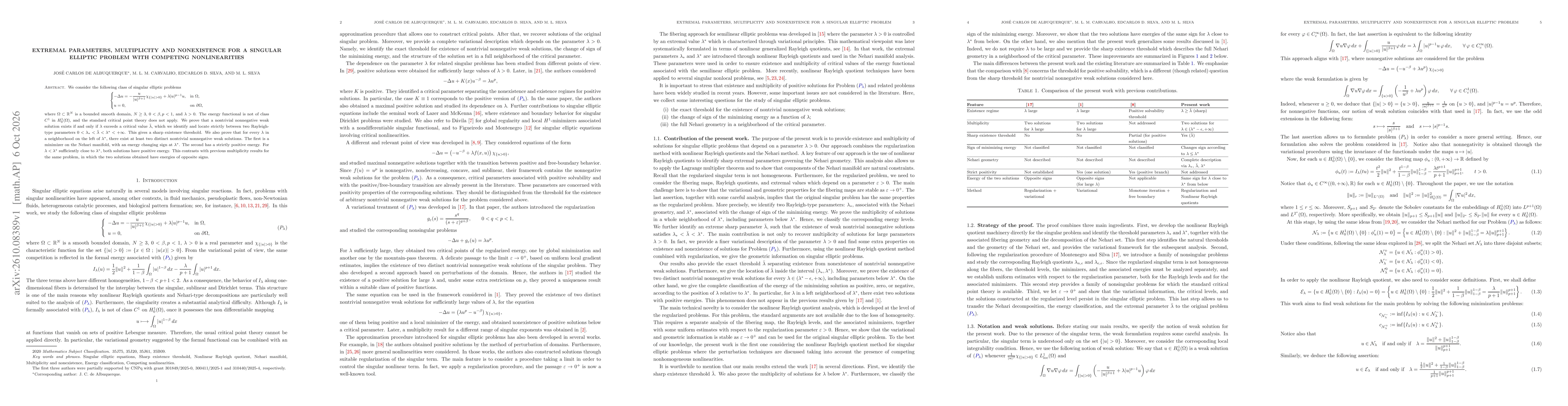 Thumbnail for Extremal parameters, multiplicity and nonexistence for a singular elliptic problem