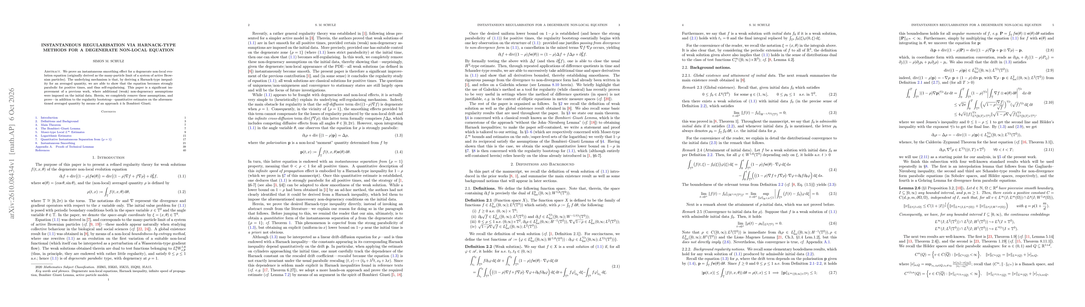 Thumbnail for Instantaneous regularisation via Harnack-type methods for a degenerate non-local equation