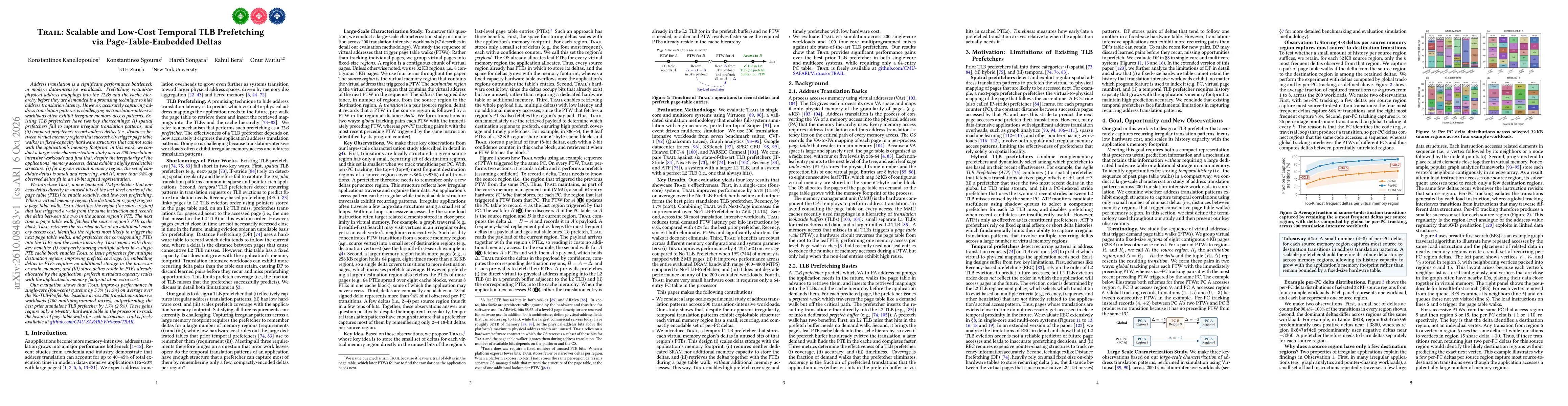 Thumbnail for Trail: Scalable and Low-Cost Temporal TLB Prefetching via Page-Table-Embedded Deltas
