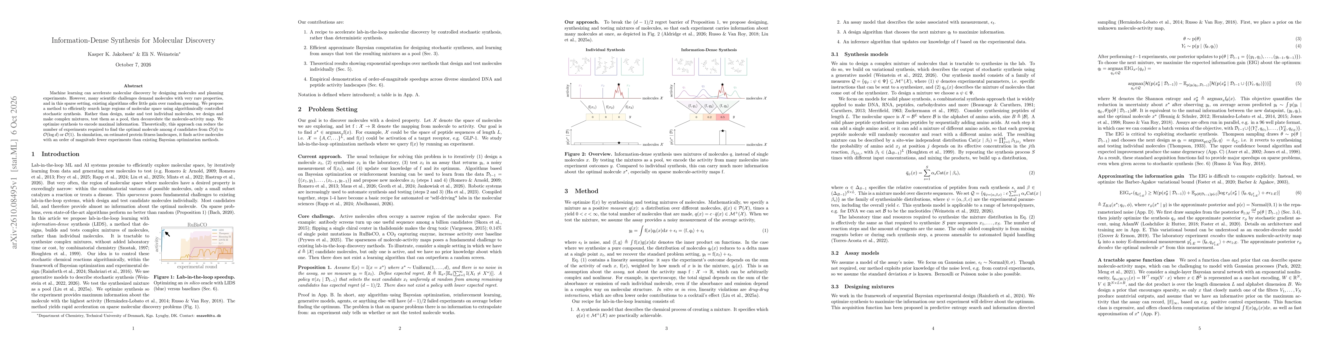 Thumbnail for Information-Dense Synthesis for Molecular Discovery