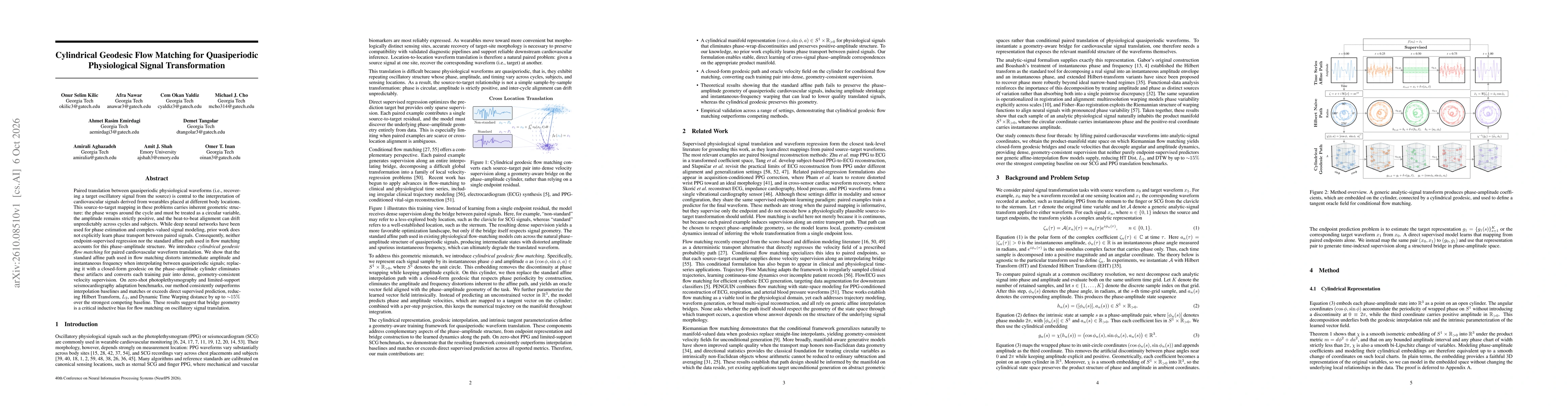 Thumbnail for Cylindrical Geodesic Flow Matching for Quasiperiodic Physiological Signal Transformation