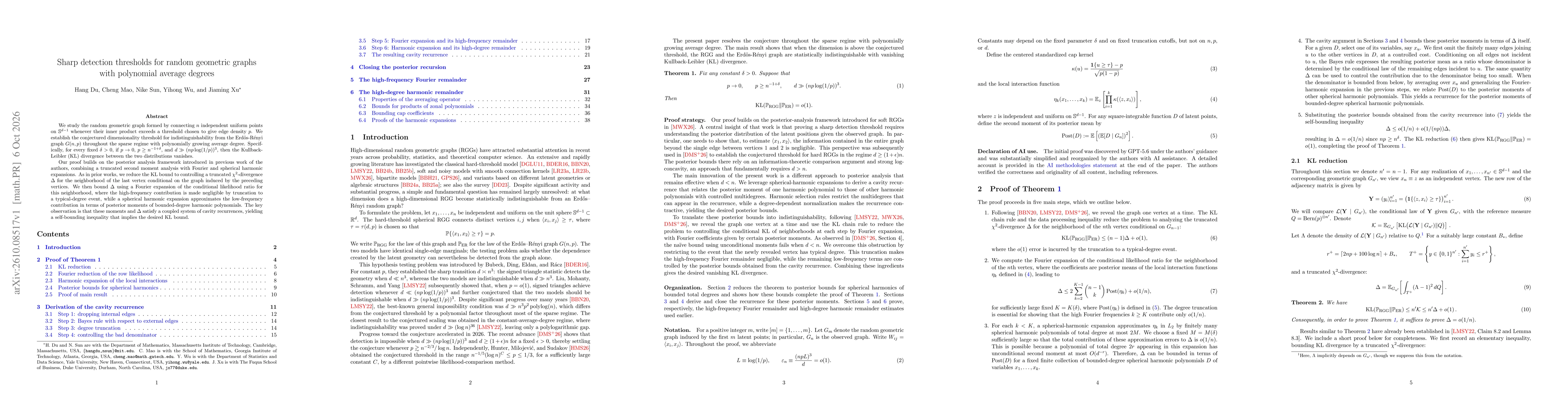 Thumbnail for Sharp detection thresholds for random geometric graphs with polynomial average degrees