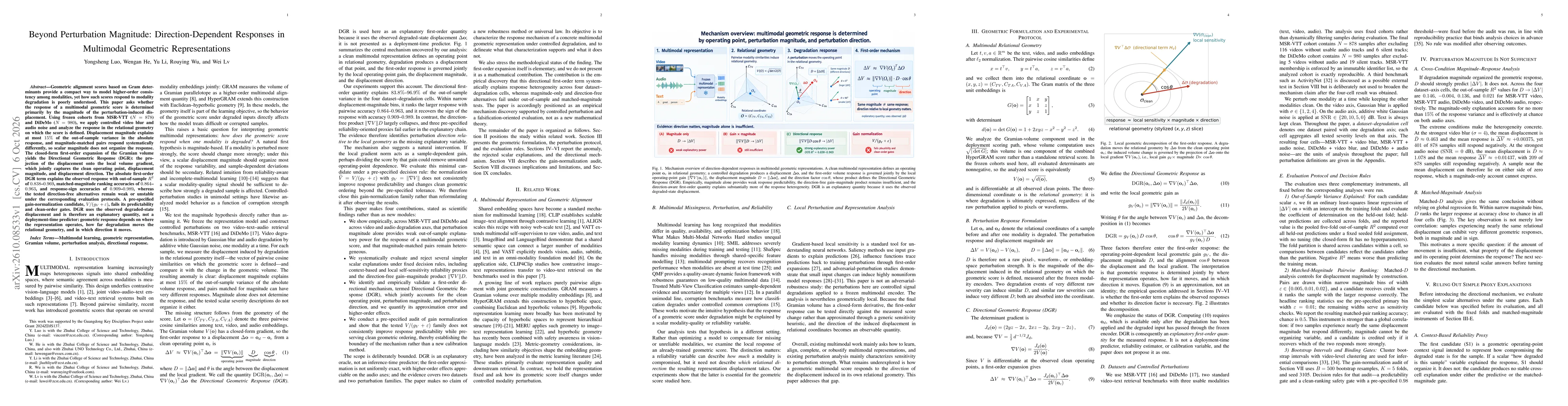 Thumbnail for Beyond Perturbation Magnitude: Direction-Dependent Responses in Multimodal Geometric Representations